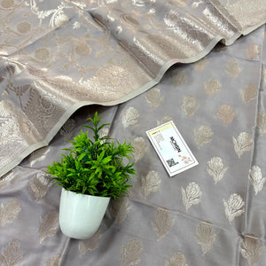 Beige Singhasan Vilas Satin Silk Banarasi Suit