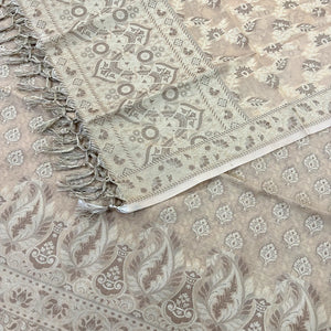 Beige Surahi Tree Cotton Silk Banarasi Suit