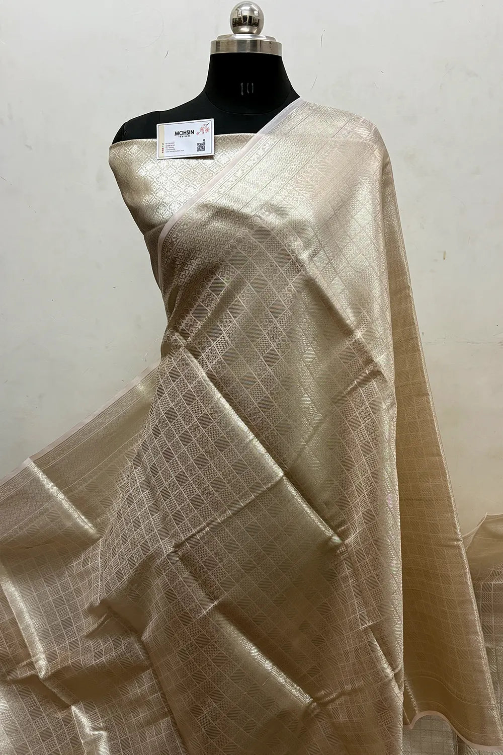 Beige Tissue Silk Banarasi Saree