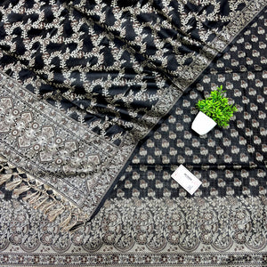 Black Angoori Buti Cotton Silk Banarasi Suit