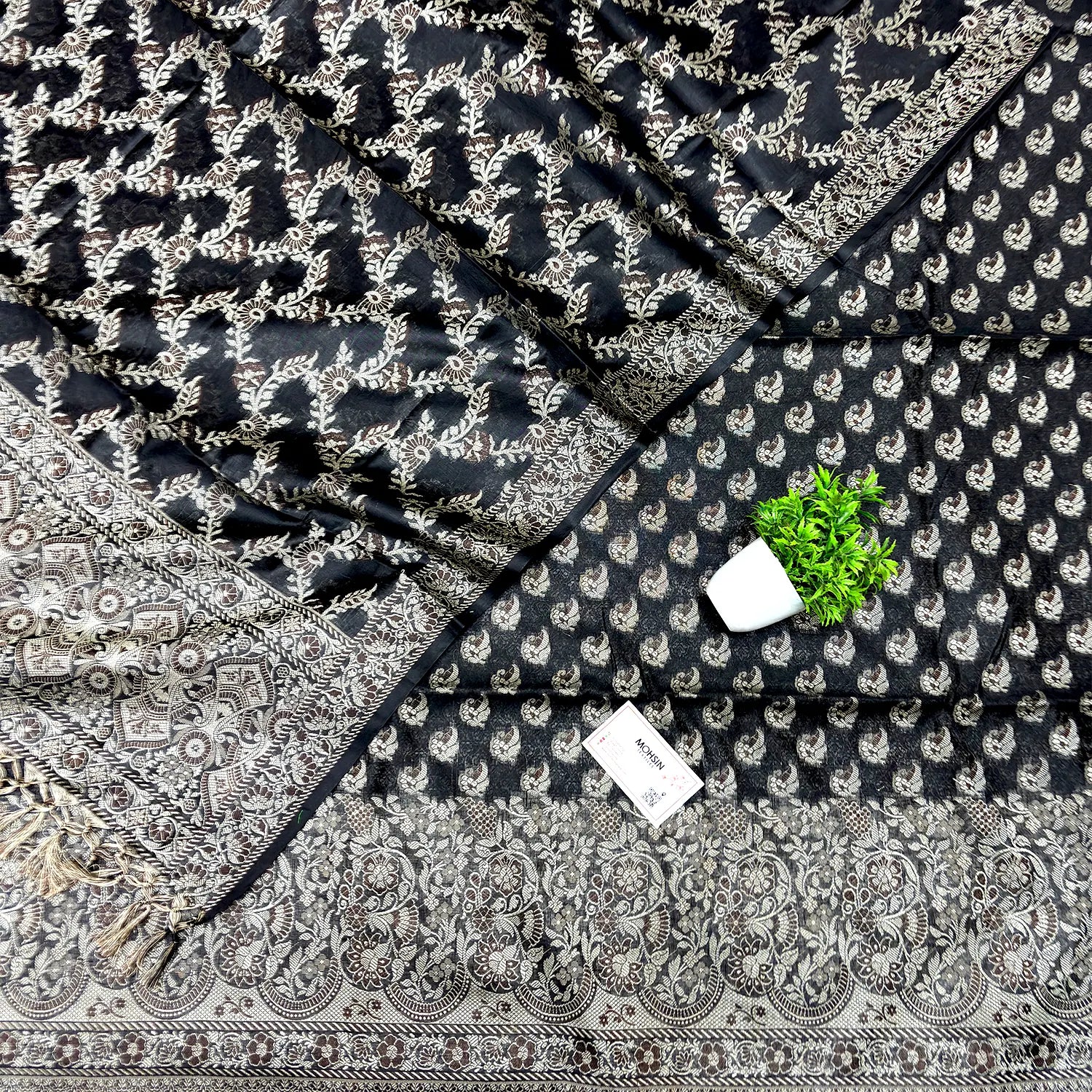 Black Angoori Kalli Cotton Silk Banarasi Suit