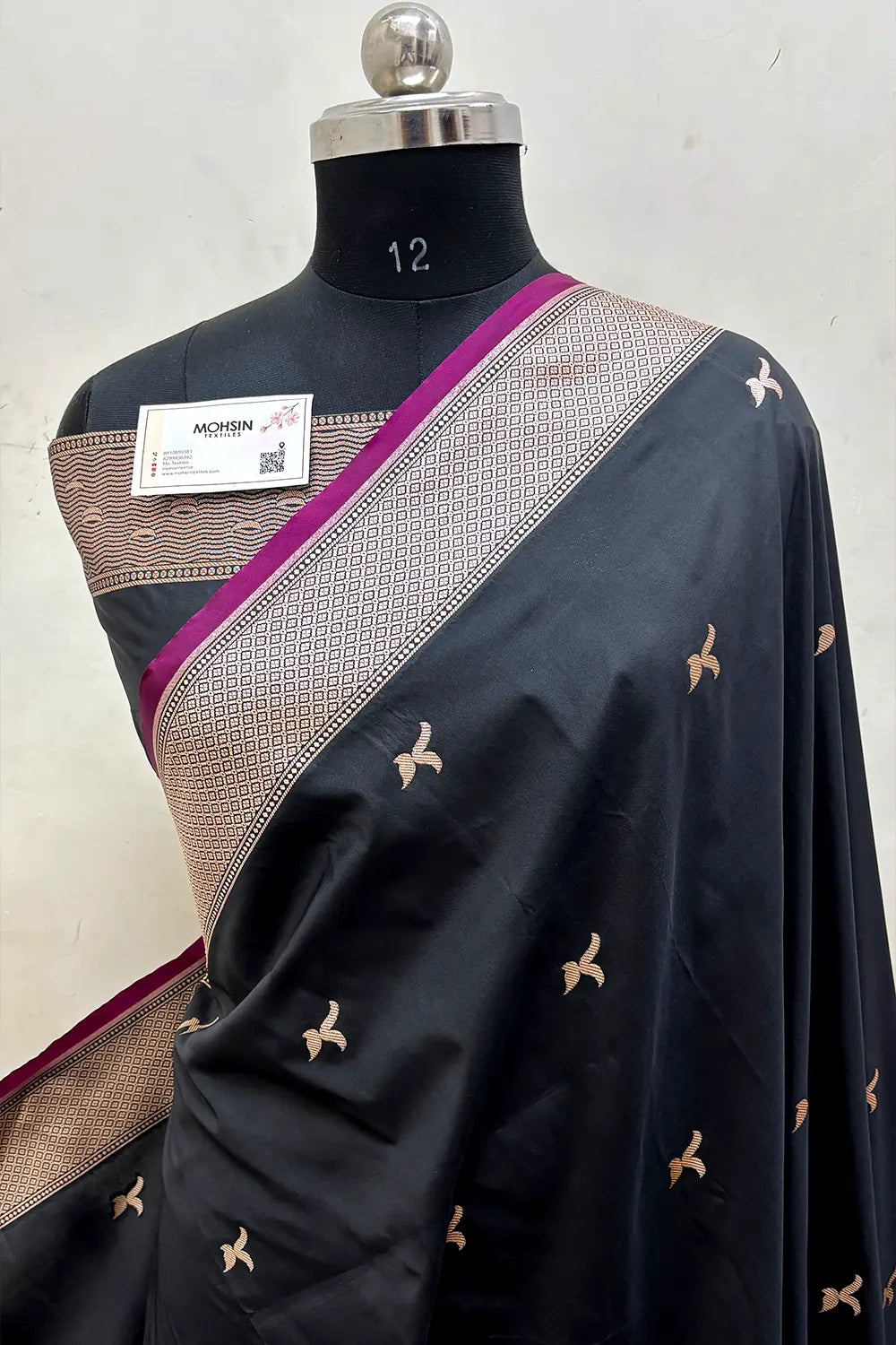Black Ghat Katan Silk Banarasi Saree