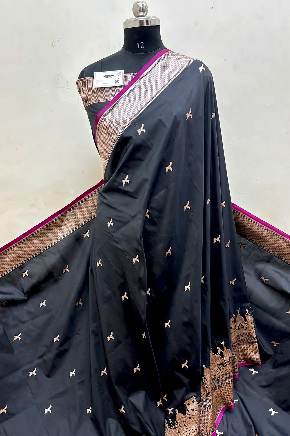 Black Ghat Katan Silk Banarasi Saree