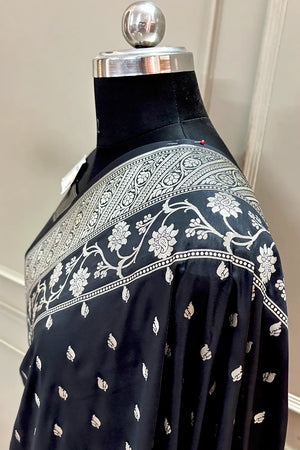 Black Mahinki Buti Katan Silk Banarasi Saree