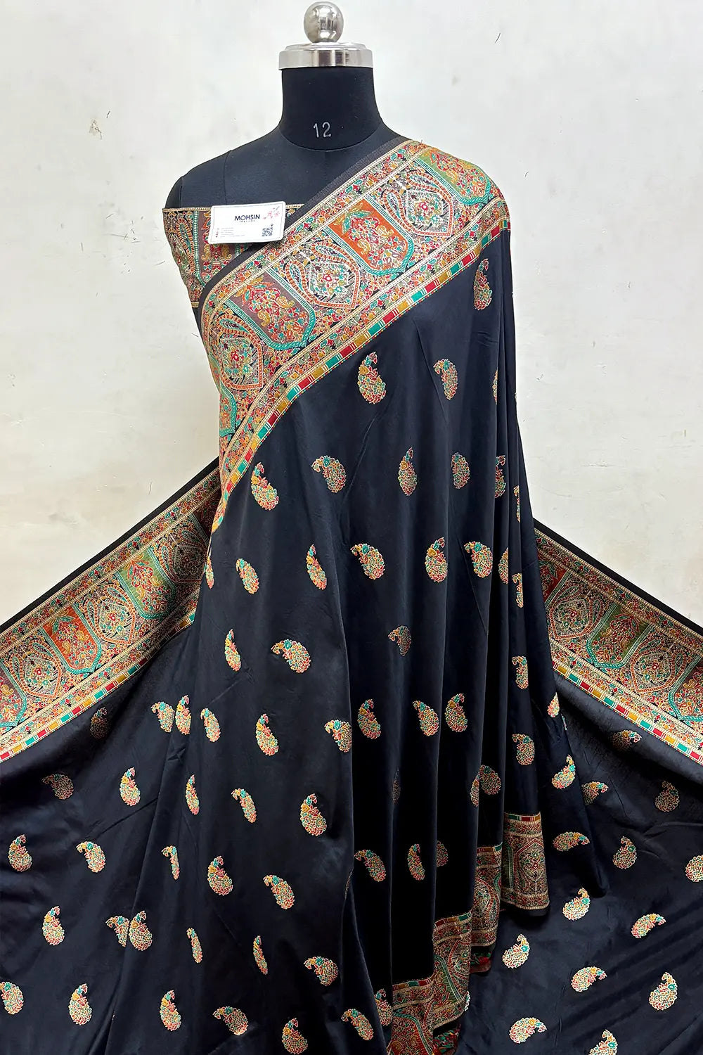Black Pashmina Silk Banarasi Saree