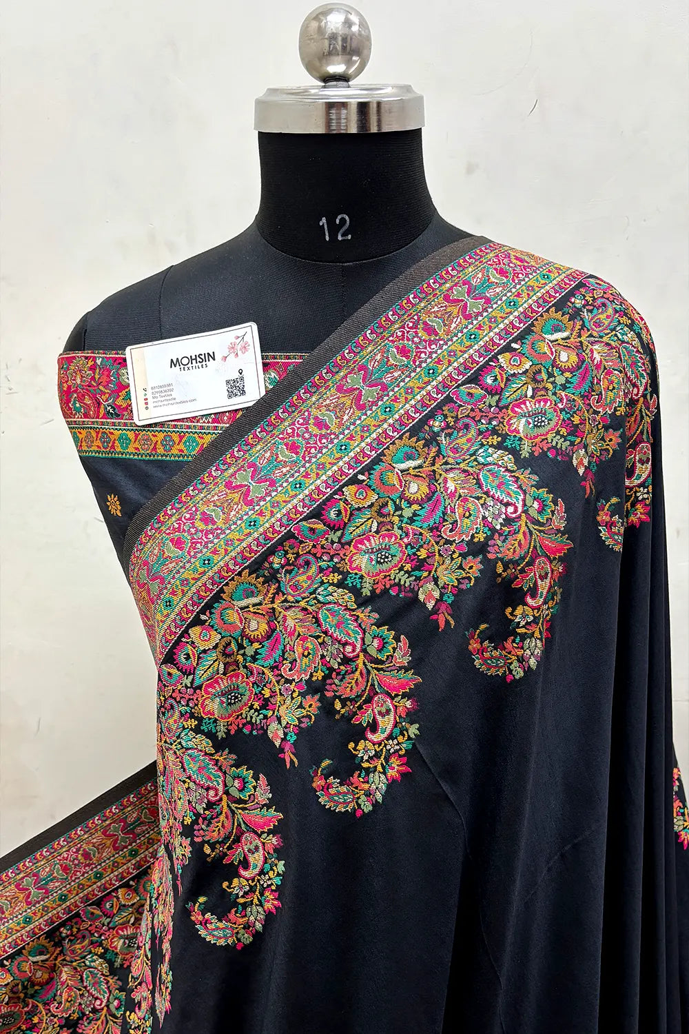 Black Pashmina Silk Banarasi Saree