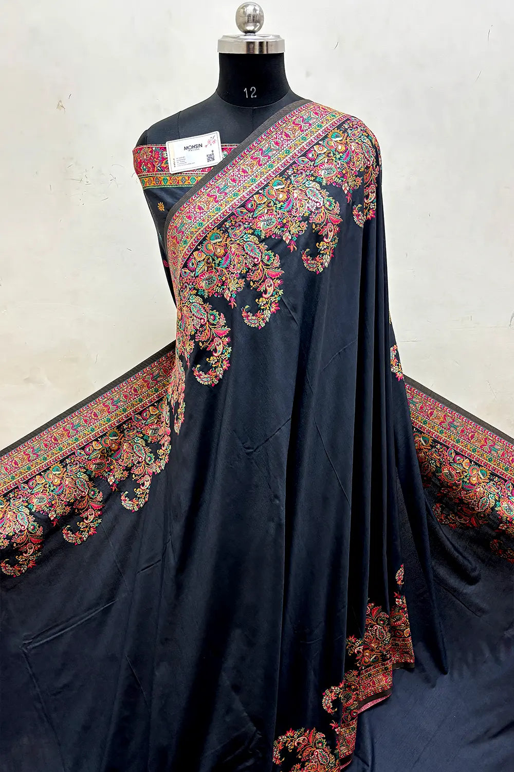 Black Pashmina Silk Banarasi Saree