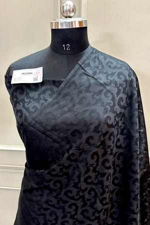 Black Plain Resham Silk Banarasi Saree