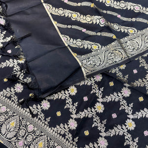 Black Resham Banarasi Silk Suit