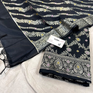 Black Resham Banarasi Silk Suit