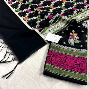 Black Resham Banarasi Silk Suit