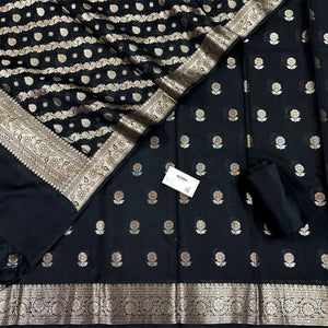 Black Resham Banarasi Silk Suit