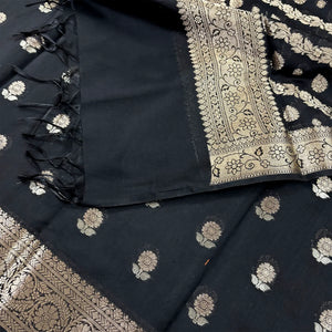 Black Resham Banarasi Silk Suit