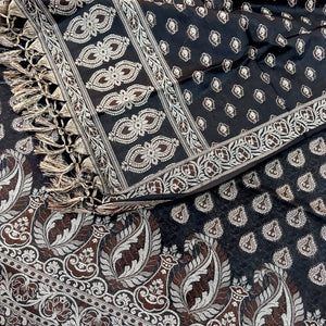 Black Surahi Buti Cotton Silk Banarasi Suit