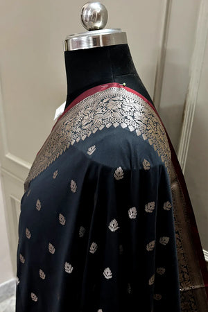 Black Zari Banarasi Silk Saree