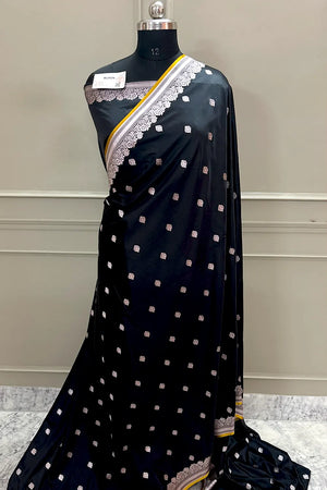 Black Zari Katan Silk Banarasi Saree