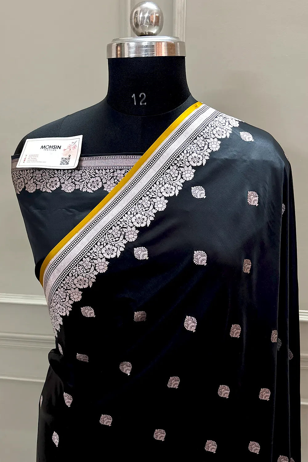 Black Zari Katan Silk Banarasi Saree