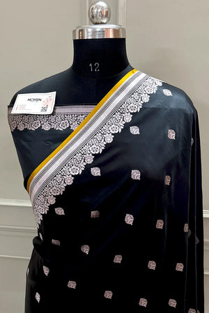 Black Zari Katan Silk Banarasi Saree