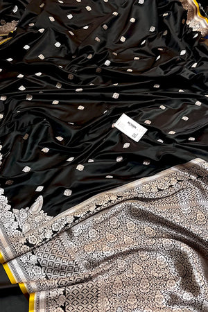 Black Zari Katan Silk Banarasi Saree