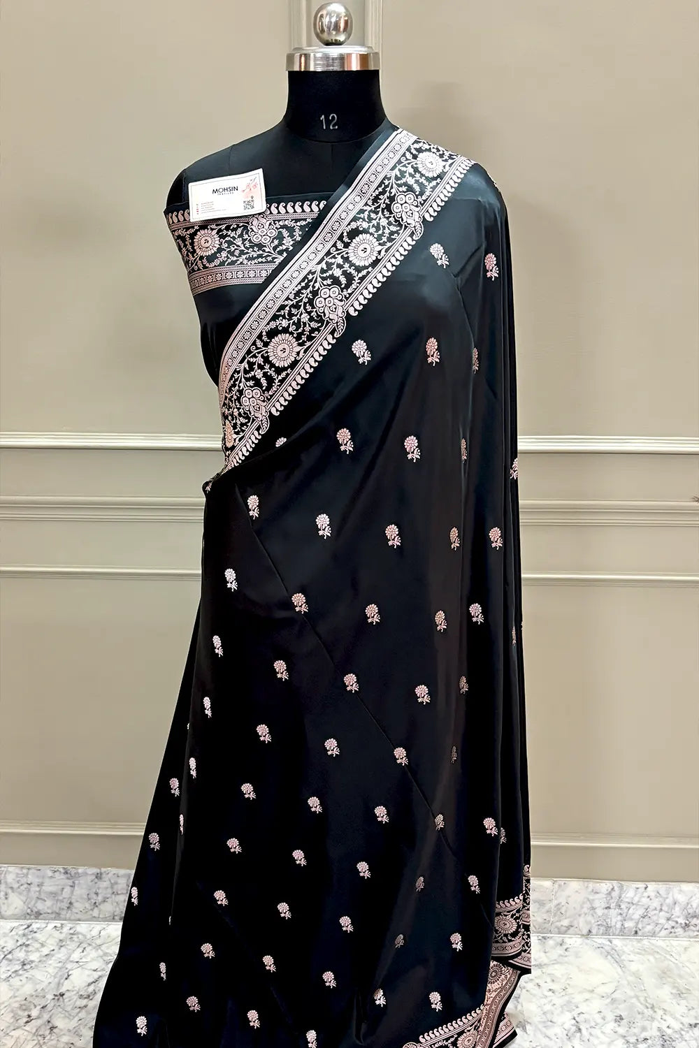 Black Zari Katan Silk Banarasi Saree