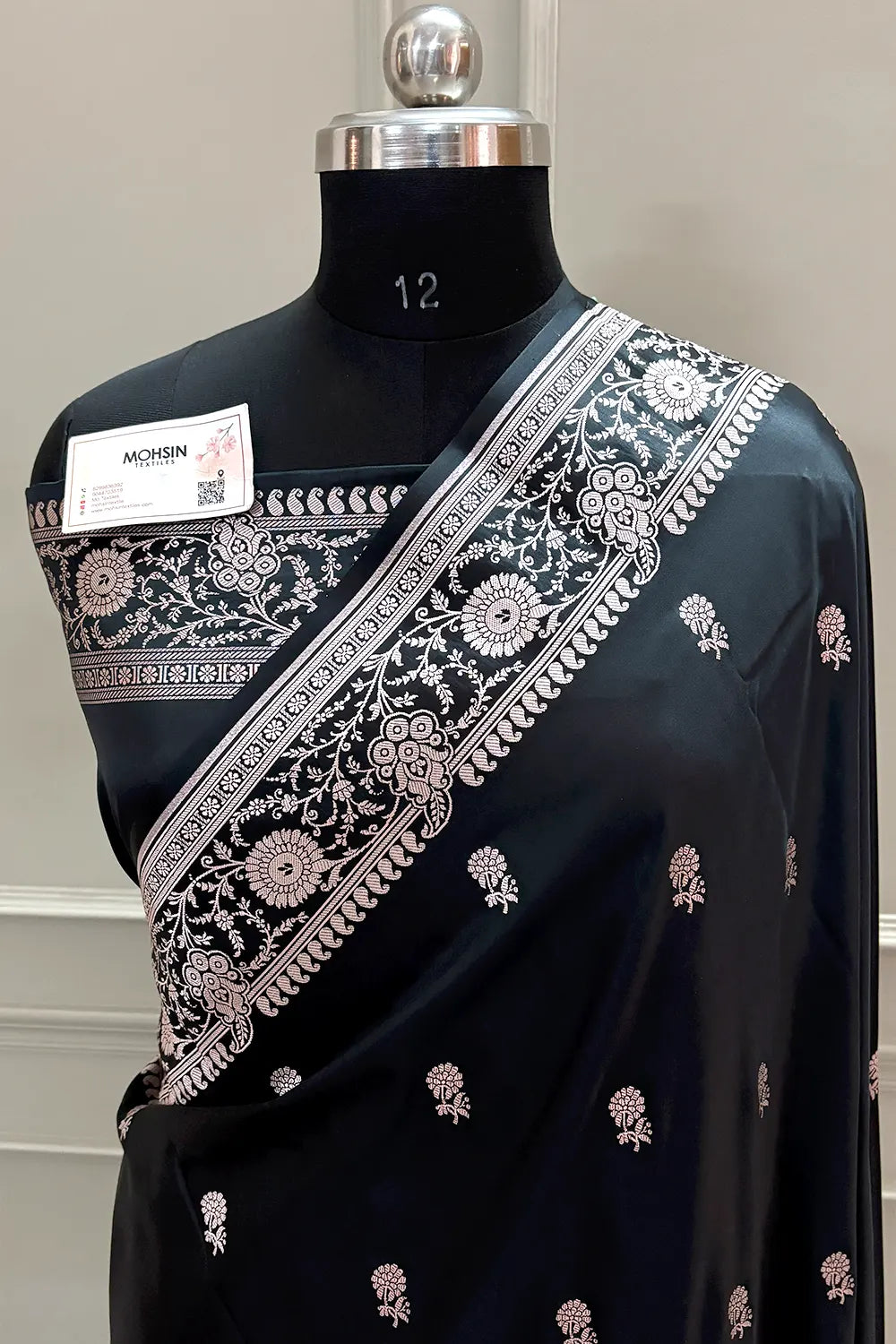 Black Zari Katan Silk Banarasi Saree