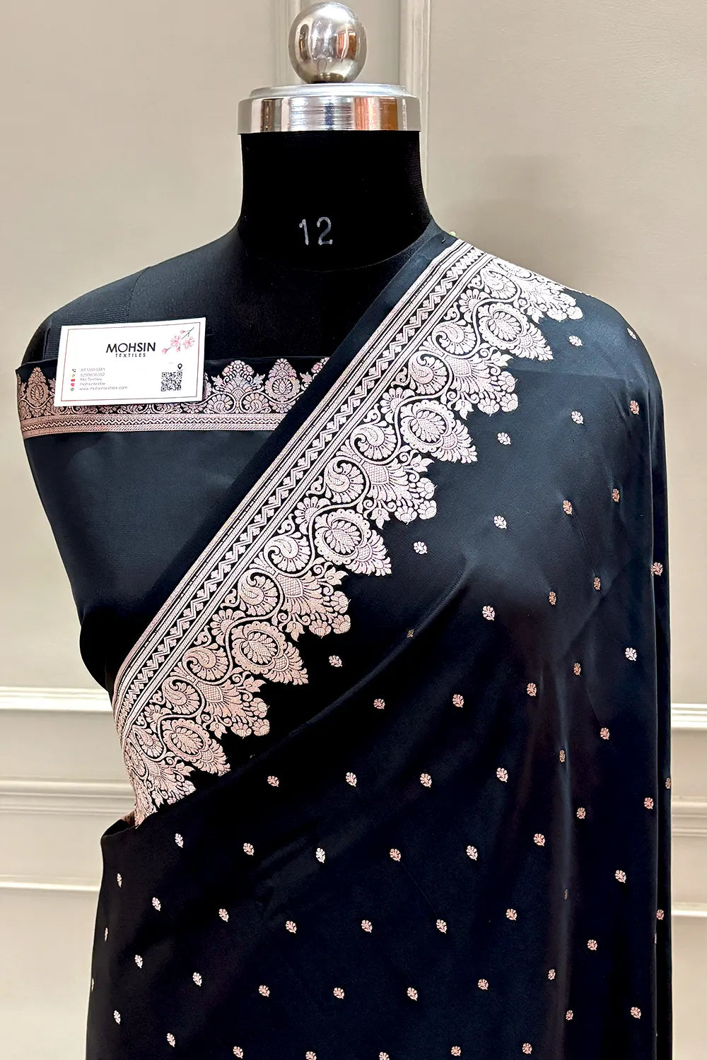 Black Zari Katan Silk Banarasi Saree