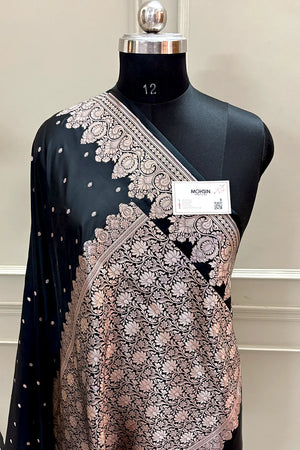 Black Zari Katan Silk Banarasi Saree