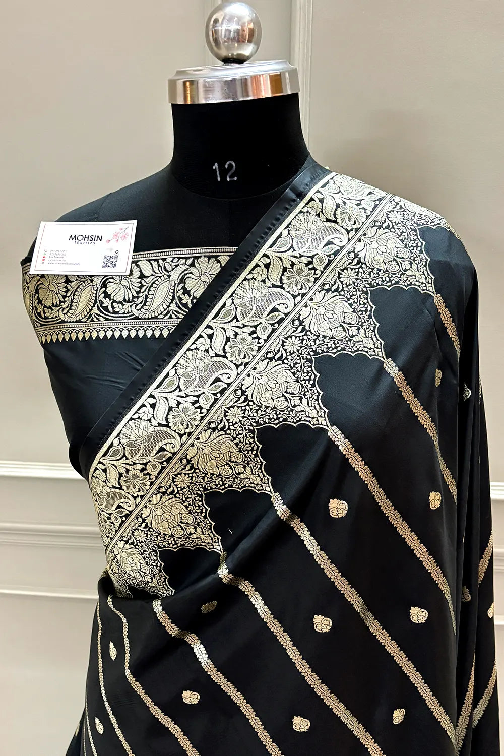 Black Zari Katan Silk Banarasi Saree