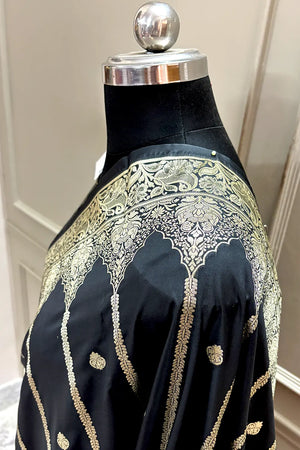 Black Zari Katan Silk Banarasi Saree