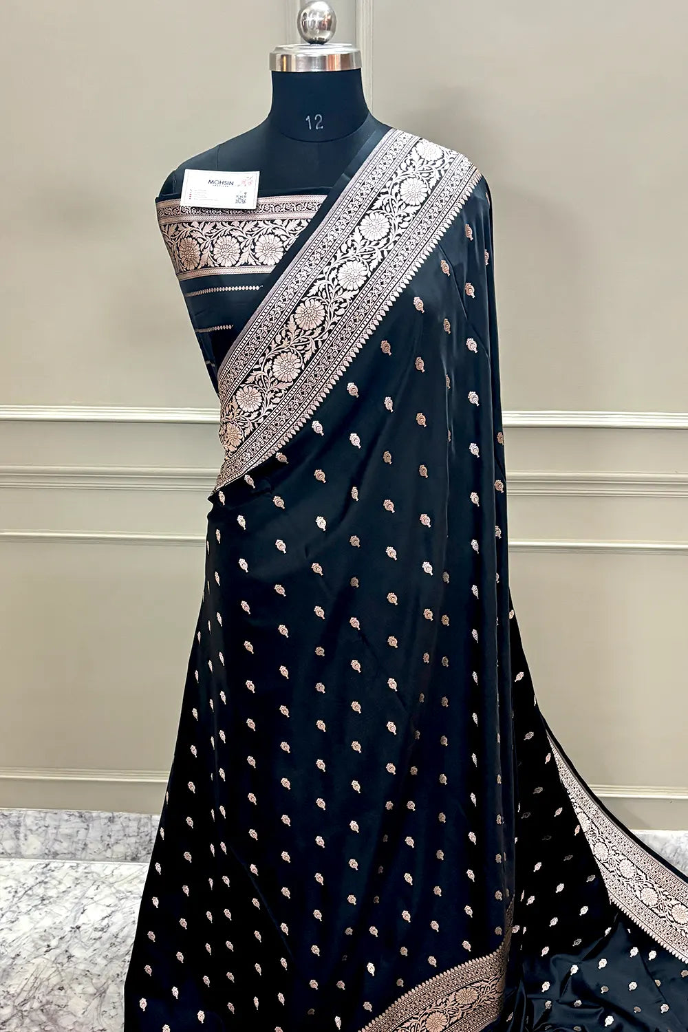 Black Zari Katan Silk Banarasi Saree