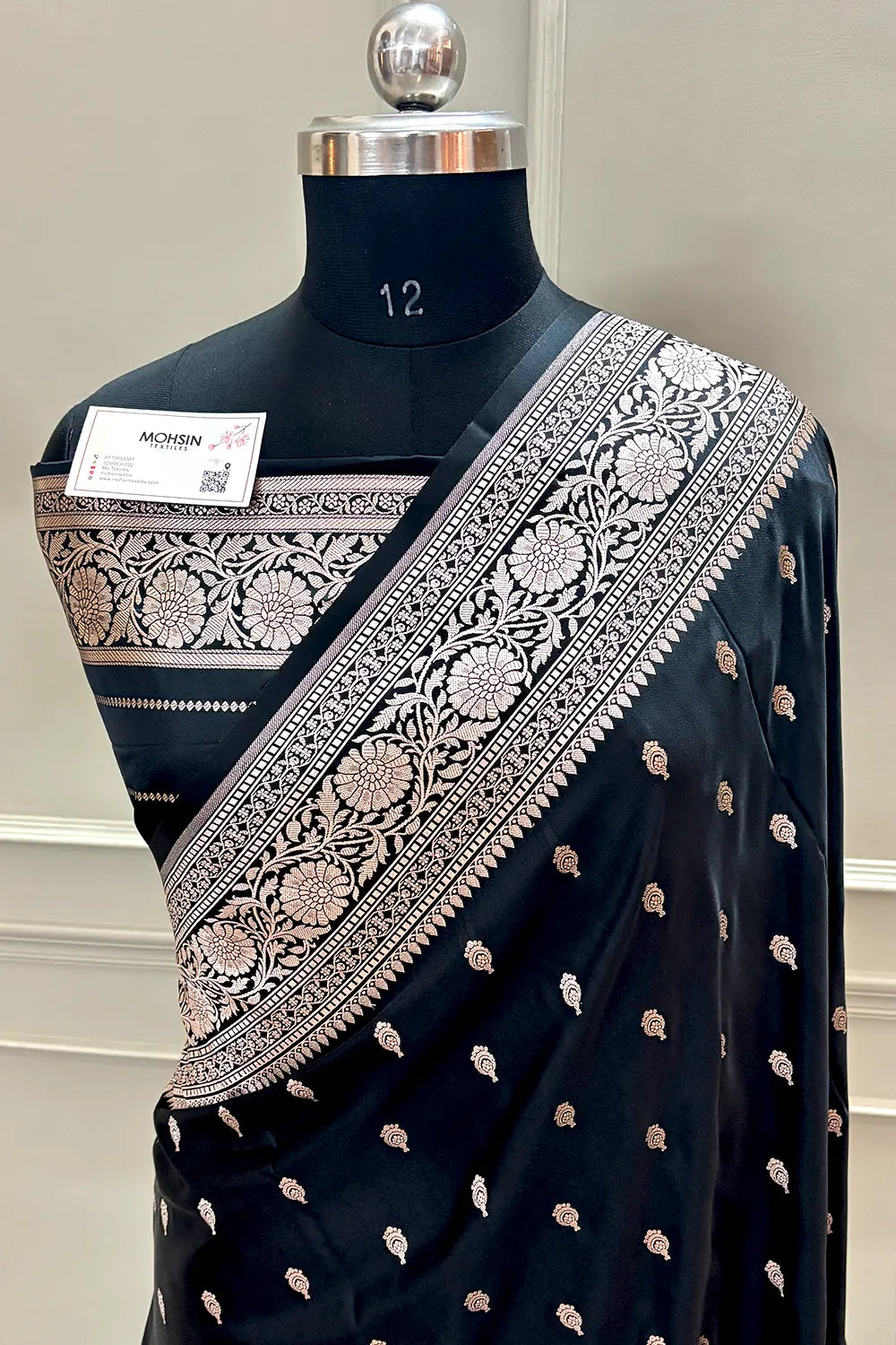 Black Zari Katan Silk Banarasi Saree