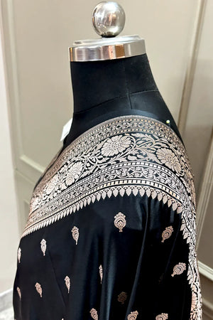 Black Zari Katan Silk Banarasi Saree