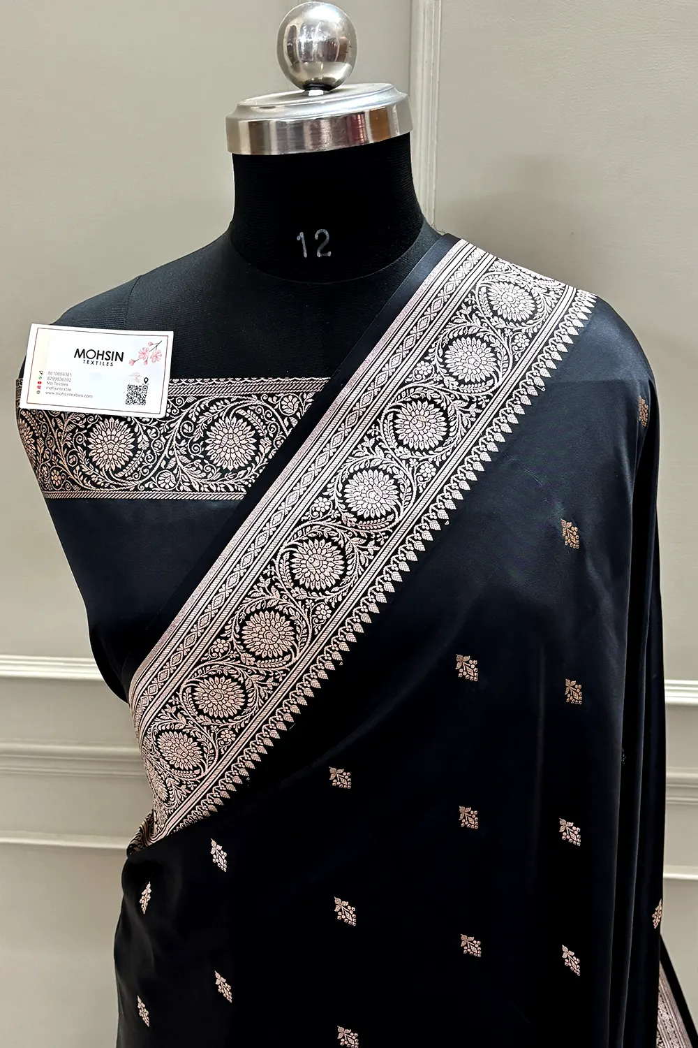 Black Zari Katan Silk Banarasi Saree