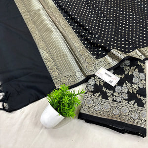 Black Zari Katan Silk Banarasi Suit
