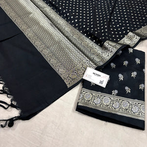 Black Zari Katan Silk Banarasi Suit