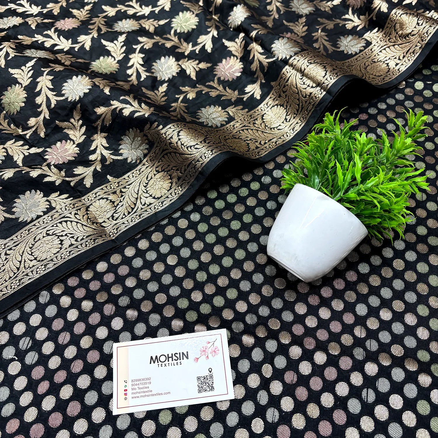 Black Zari Katan Silk Banarasi Suit
