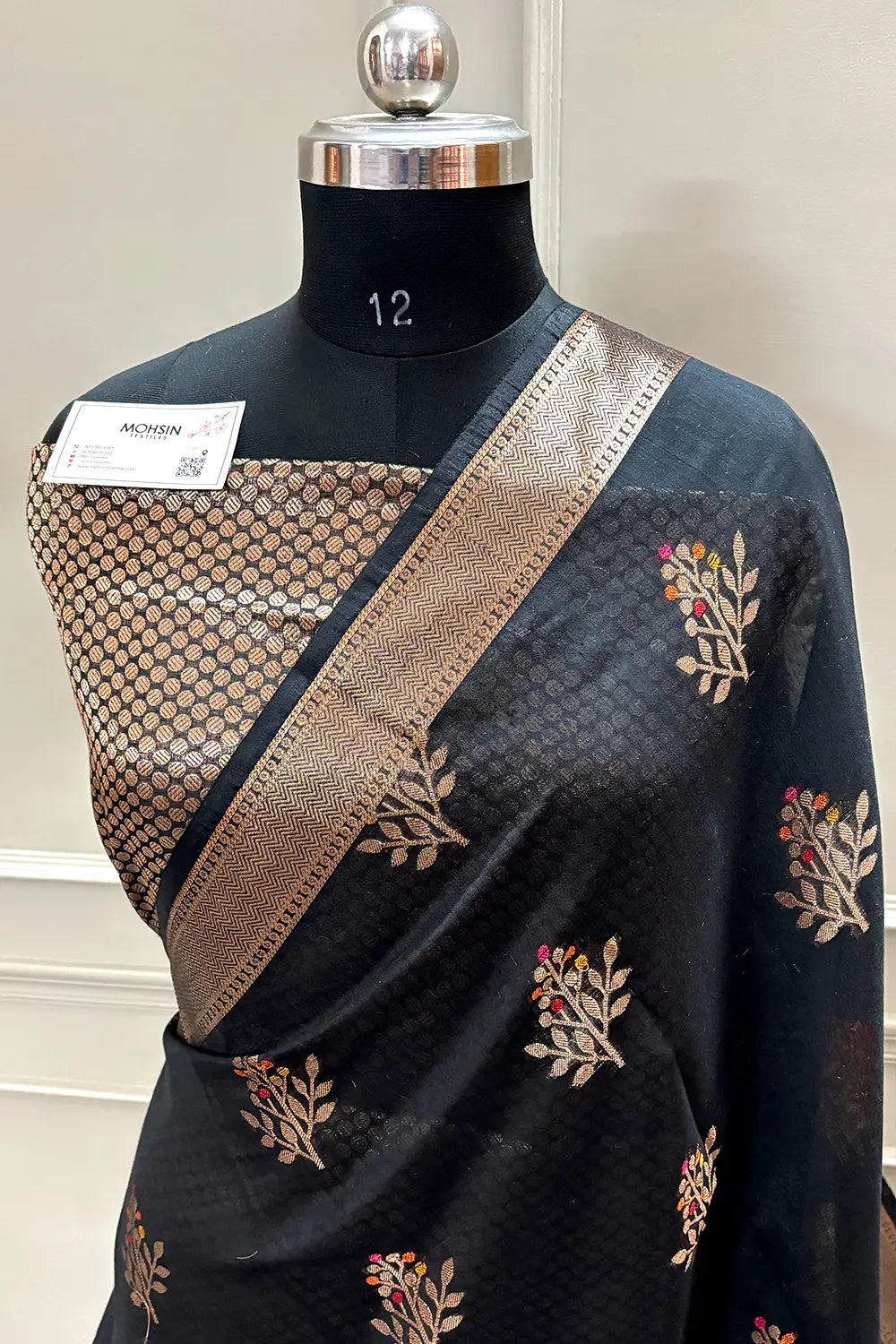 Black Zari Resham Banarasi Silk Saree