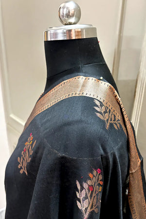 Black Zari Resham Banarasi Silk Saree