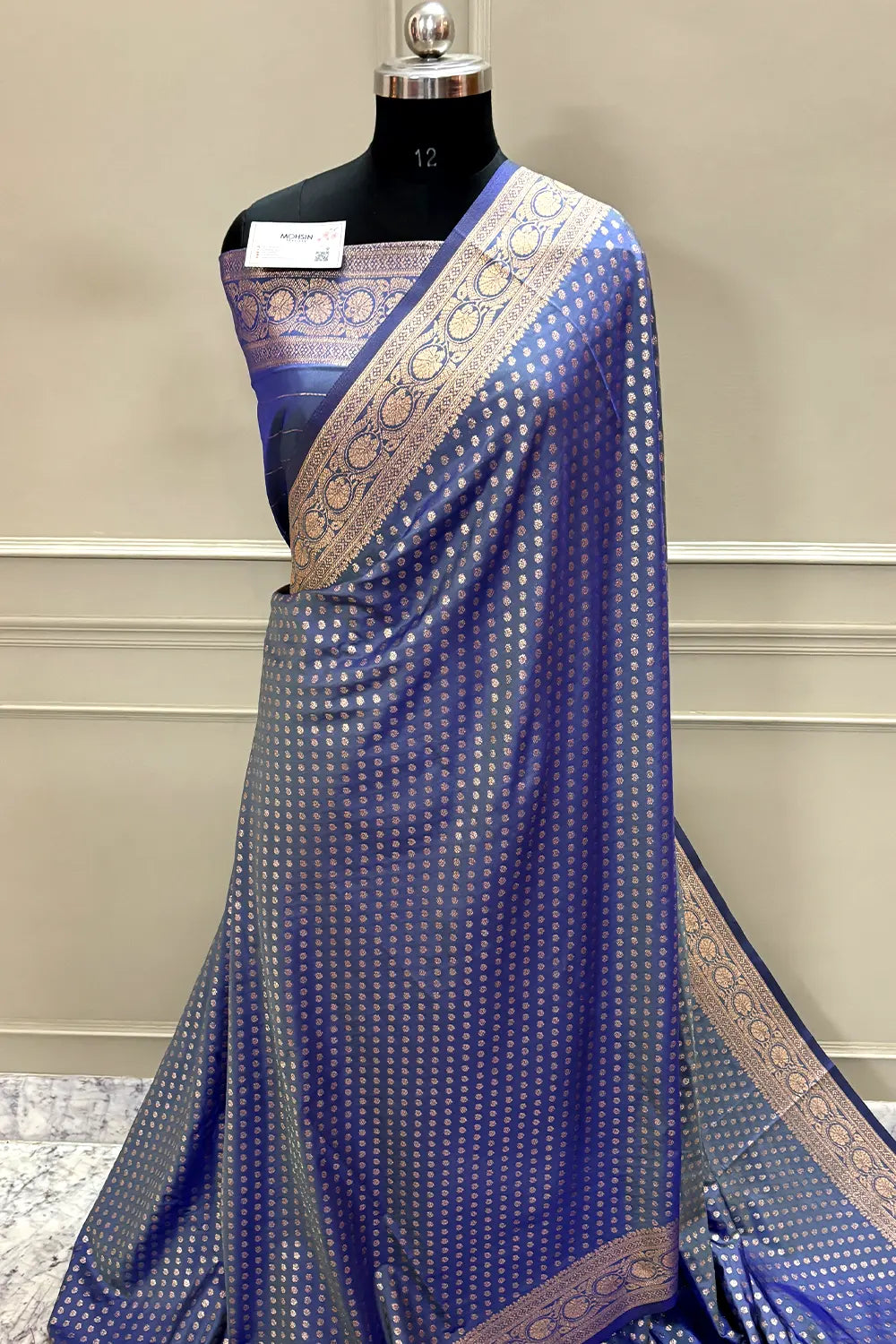 Blue Zari Banarasi Silk Saree