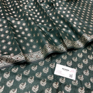 Bottle Green Angoori Kalli Cotton Silk Banarasi Suit
