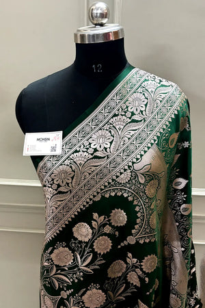 Yellow Suhani Jaal Katan Mashru Silk Banarasi Saree