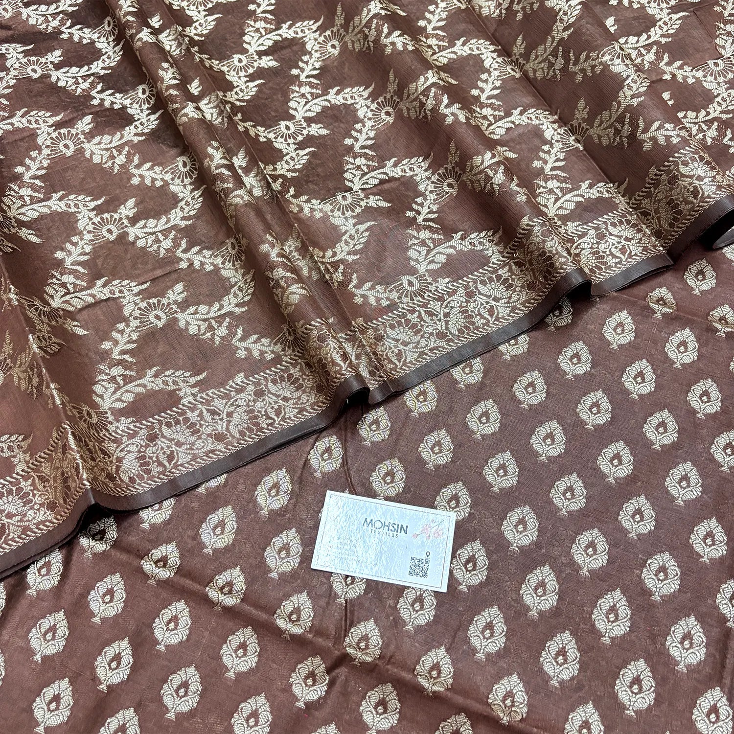 Brown Surahi Paan Cotton Silk Banarasi Suit