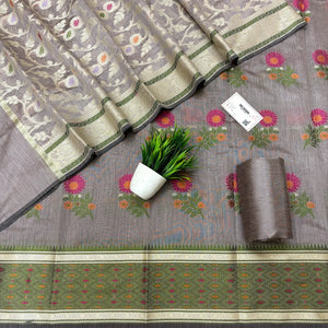 Dark Beige Resham Banarasi Silk Suit