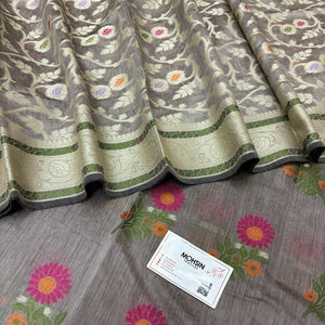 Dark Beige Resham Banarasi Silk Suit