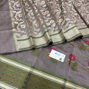 Dark Beige Resham Banarasi Silk Suit