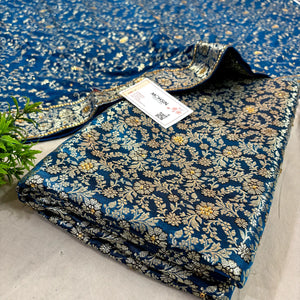 Dark Blue Stone Work Kimkhab Silk Banarasi Gharara