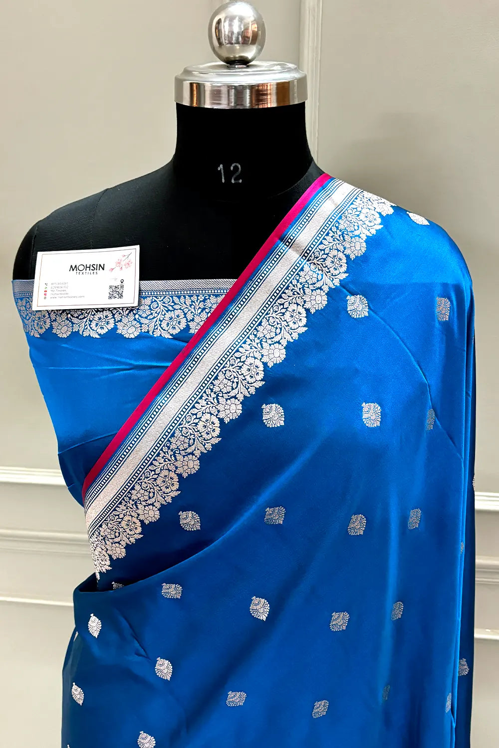 Dark Firozi Zari Katan Silk Banarasi Saree