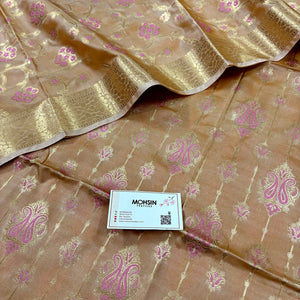 Dark Mustard Pink Meena Katan Silk Banarasi Suit
