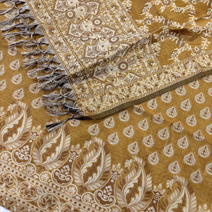 Dark Mustard Surahi Buti Cotton Silk Banarasi Suit