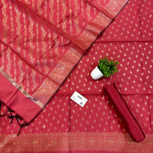 Dark Peach Sunehri Pankh Satin Silk Banarasi Suit